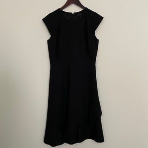 J.Crew Sz 2 Black Cap Sleeve Flippy Skirt Suiting Dress